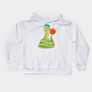 Snake at Basketball Sports Kids Hoodie